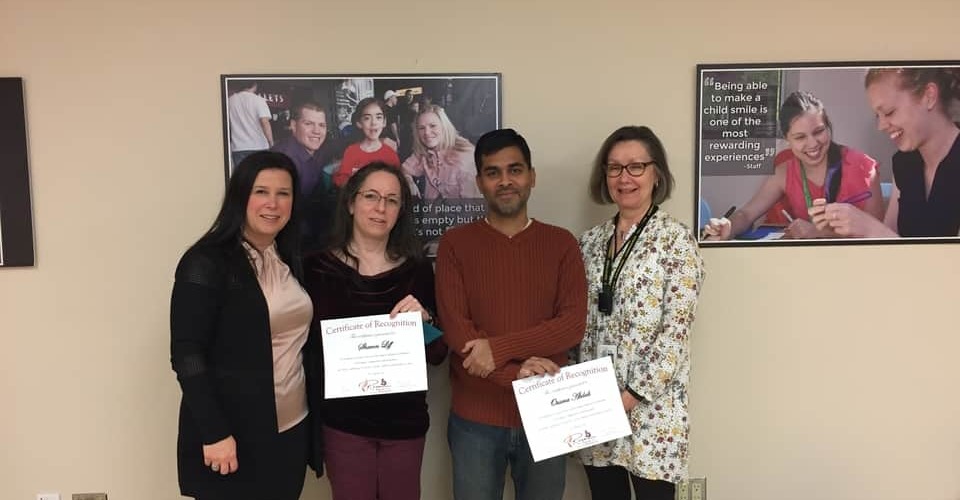 Family Advisory Committee Members with Certificates at Ottawa Children’s Treatment Centre