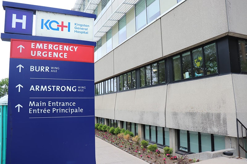 Kingston General Hospital Sign near the hospital building